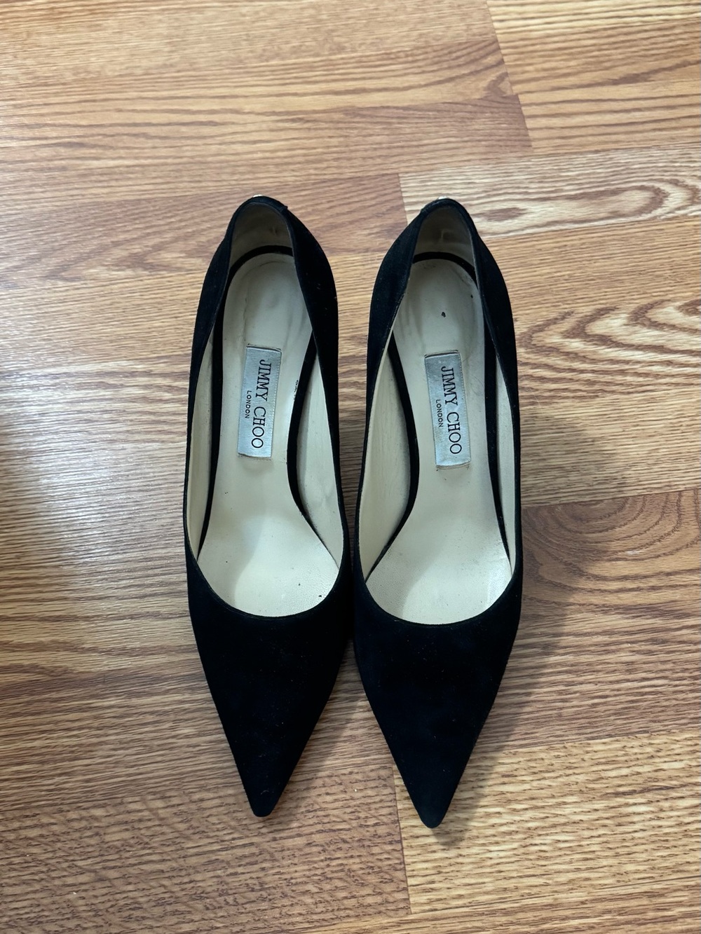 Jimmy Choo Black Suede Pointed Pumps